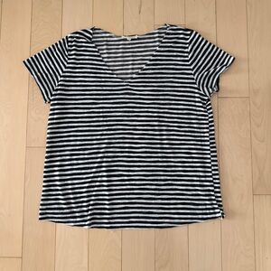 Wasabi + Mint Black and White Striped Tshirt